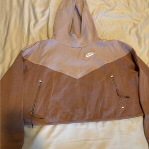 Nike Women's Brown and Tan Hoodie Jacket